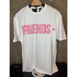 NWOT Sz. S - Men's Vlone Friends Short Sleeve Tee (wht/pink)